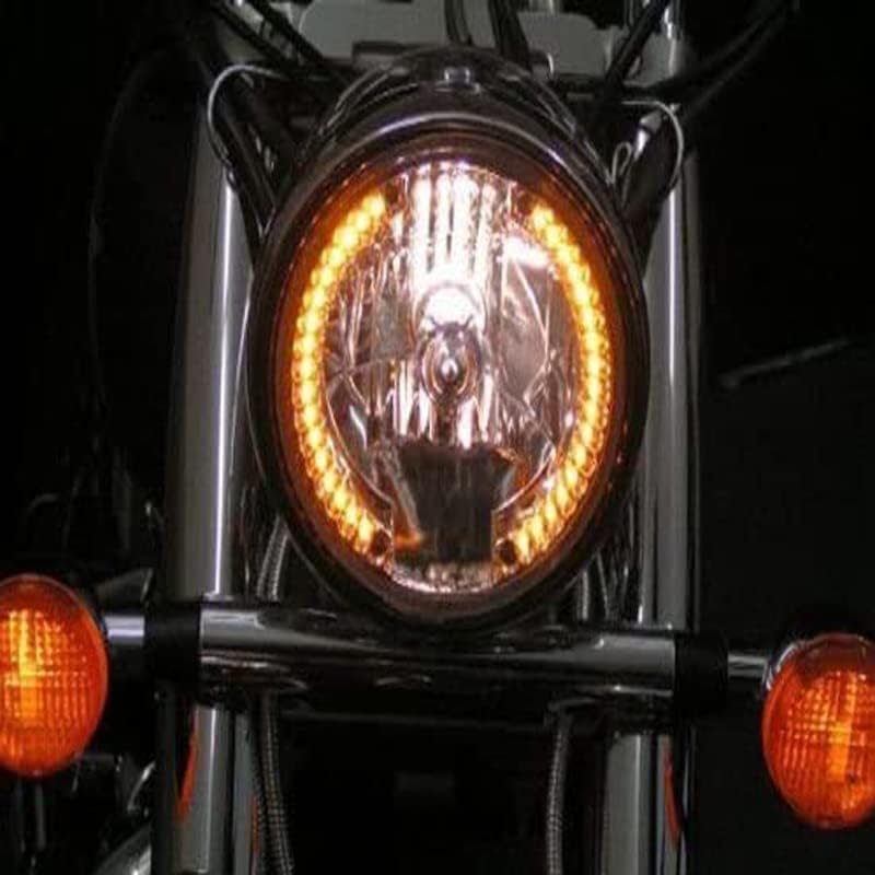 FSJYUniversal Black Bracket Mount Universal 7" Motorcycle Bike Headlight LED Turn Signal Light