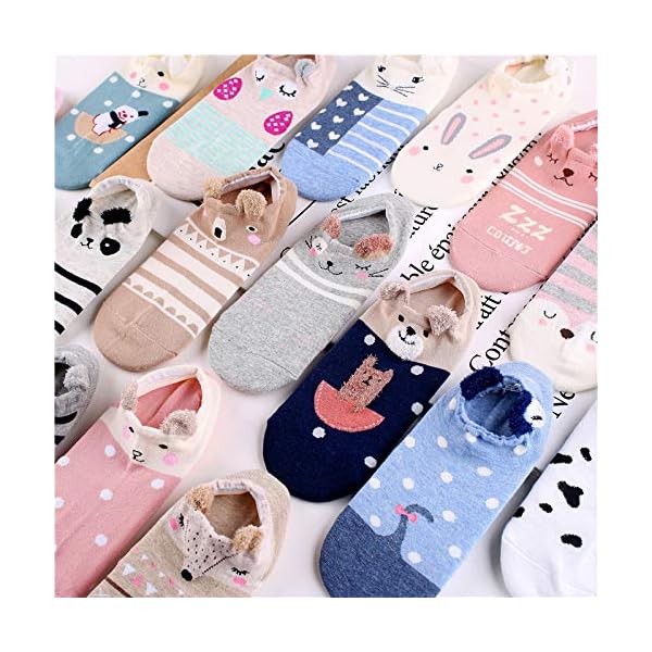 18 Paare Neuheit Tier Baumwolle Low Cut No Show Knöchel Socken für Mädchen Frauen Bootssocken – Bild 3