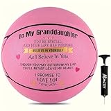 Moactiv Personalized Pink Basketball (Size 7) – Includes Pump, Suitable for Indoor and Outdoor Use, Inspirational Gift for Granddaughter, Perfect for Birthdays, Graduation, and Special Occasions