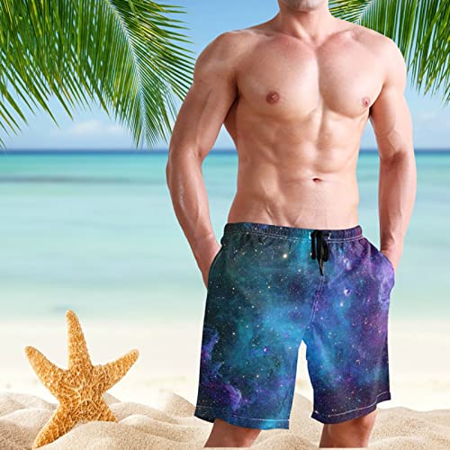 Galaxy Stars Men's Swim Trunks Beach Shorts Quick Dry Swim Board shorts With Pockets XL3