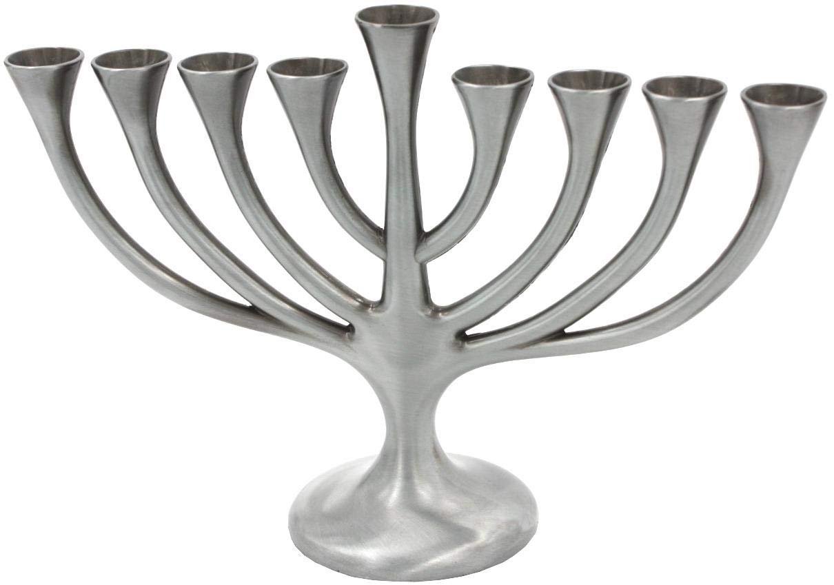 Hanukkah Menorah with 9 Branches, 15cm, Pewter