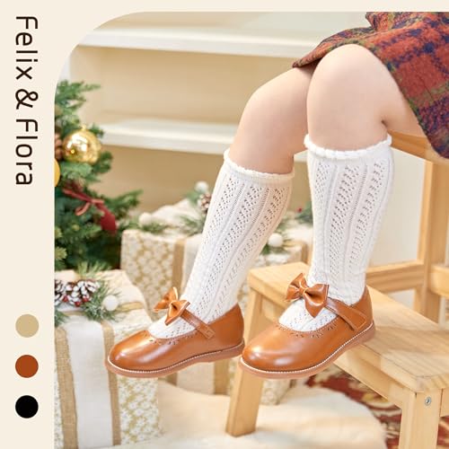 Image of Felix & Flora Toddler Little Girl Princess Dress Shoes-Mary Jane Flats for Girl Party School Shoes