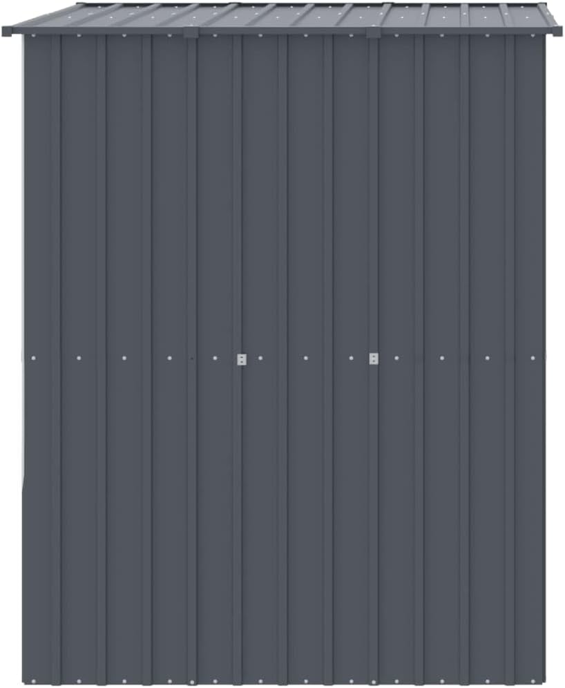 vidaXL Dog House, Dog Kennel with Roof, Dog Crate for Outdoor Garden Backyard, Puppy Playpen with Lockable Door, Anthracite Galvanised Steel