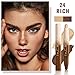 FeiCuiYun Dual-Ended 2-in-1 Cream Contour & Highlighter Stick Makeup For Face & Body – Waterproof, Long-Lasting, Suitable for All Skin Tones, 04#Nude Brown + Nude