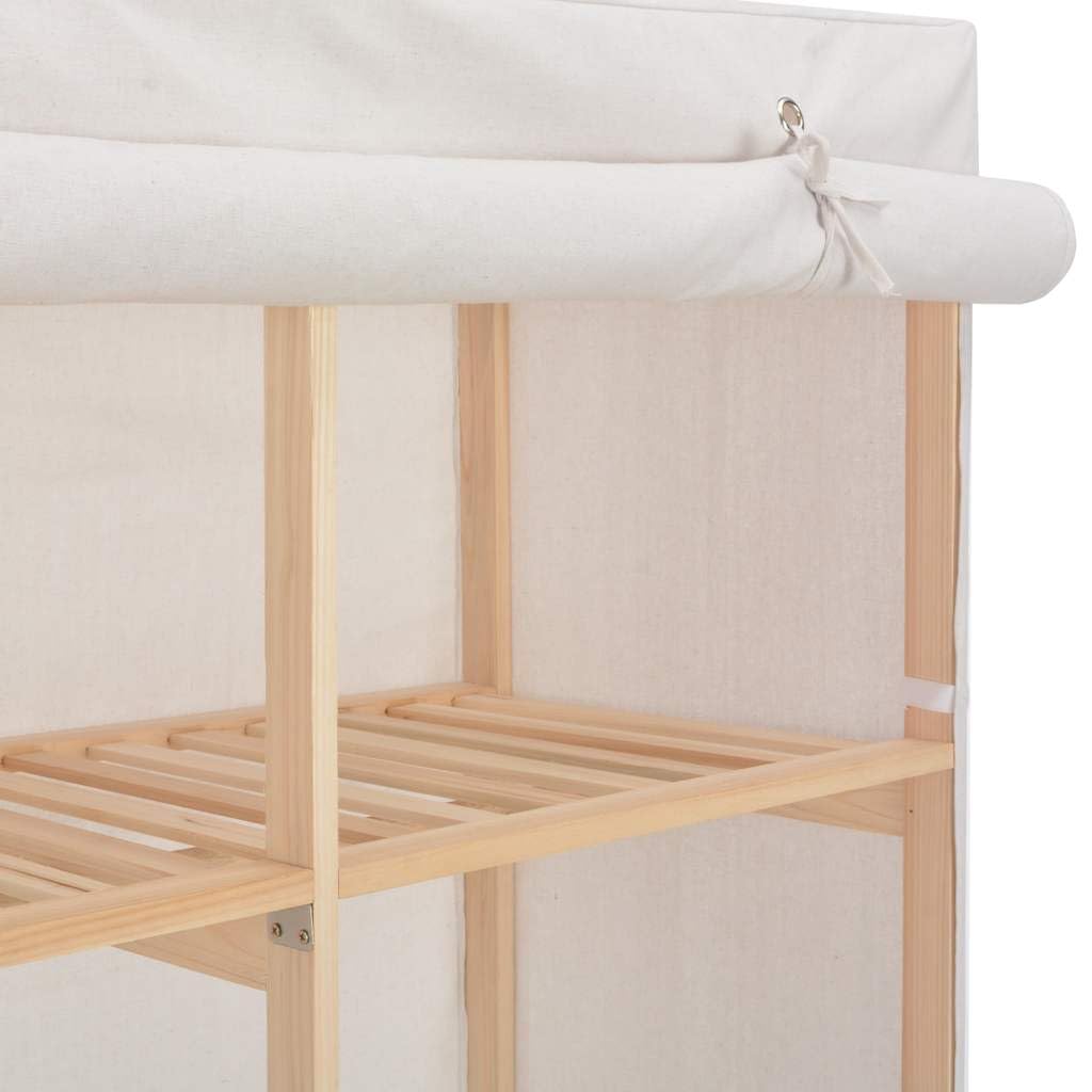 vidaXL Kleiderschrank Weiß 200 x 40 x 170 cm Stoff