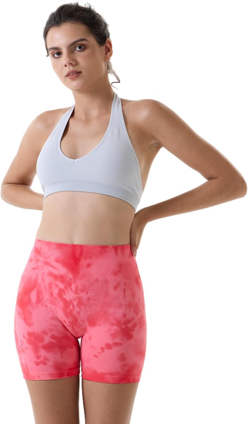 AUROLA Dream Tie Dye Workout Shorts for Women Seamless Scrunch Soft Active Shorts
