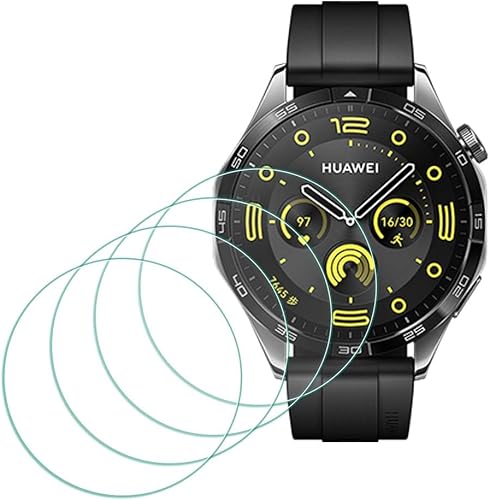 Protector de pantalla para HUAWEI Watch GT4 de 1.81 pulgadas (1.811 in) 4 unidades Vidrio templado dureza 9H, sensible a los arañazos, pelĂcula Protector de pantalla para HUAWEI Watch GT4 de 1.81 pulgadas (1.811 in) 4 unidades Vidrio templado dureza 9H, sensible a los arañazos, pelĂcula