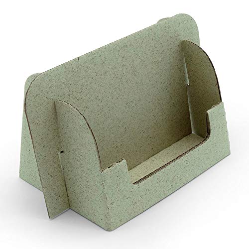 Présentoir de flyers en carton d'herbe - Pliable, recyclable, respectueux de l'environnement et durable - Support pour cartes de visite - Papier d’herbe - 90 x 55 mm - Format paysage Cover