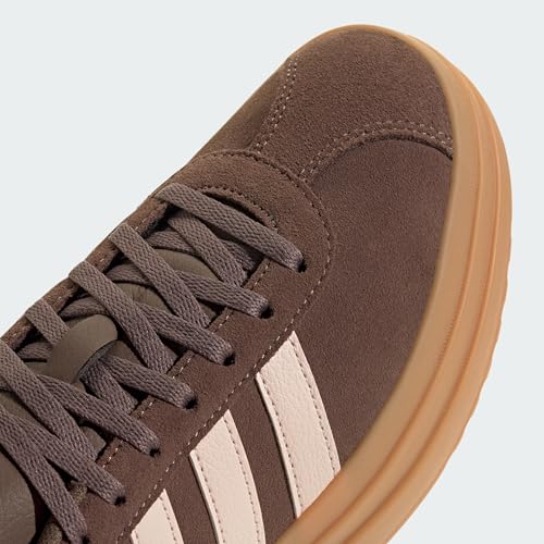 Image of adidas Womens Vl Court Bold Lace Up Sneakers Shoes Casual - Pink
