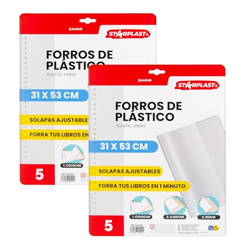 Doublures de livres en plastique adhésif réglable Starplast 31,5x53 cm