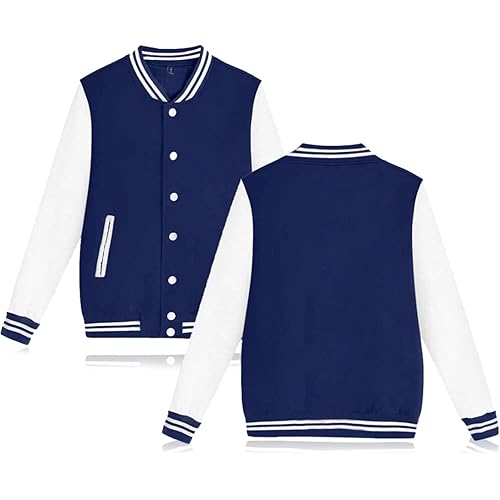 babyhealthy Women's Men's Varsity Baseball Jacket Casual Letterman Bomber Jacket Windbreaker Lightweight Jacket Coat