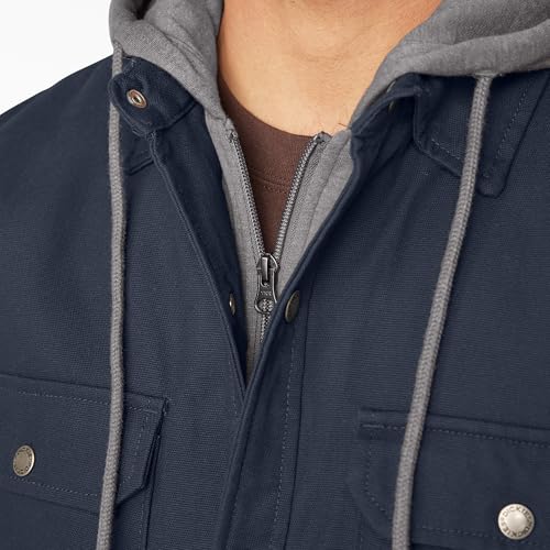 Image of Dickies Men's Fleece Hooded Duck Shirt Jacket With Hydroshield