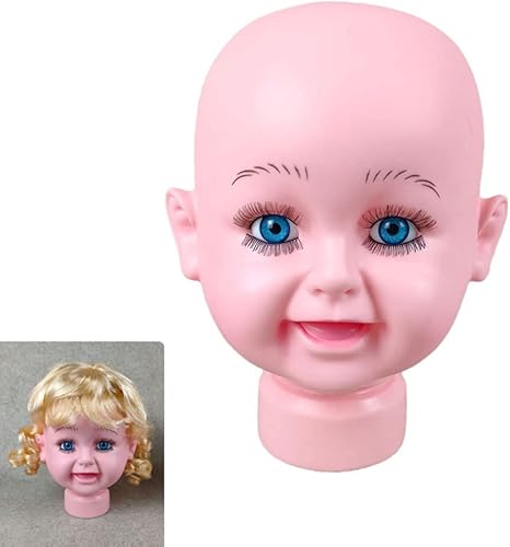 Miniatura 3 de Peluca de cabeza de maniquí para bebé, sombreros, exhibición, soporte, modelo, cabeza de maniquí.