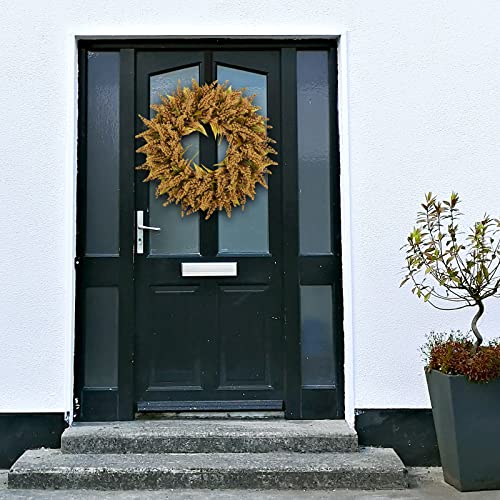 Huadanbor Fall Wreath, 24" Wreaths,Artificial Heather Berry Wreaths For Front Door, Used For Thanksgiving, Farmhouse Or Room Indoors,Outdoors, Corridors, Offices (Brown) #TOP4
