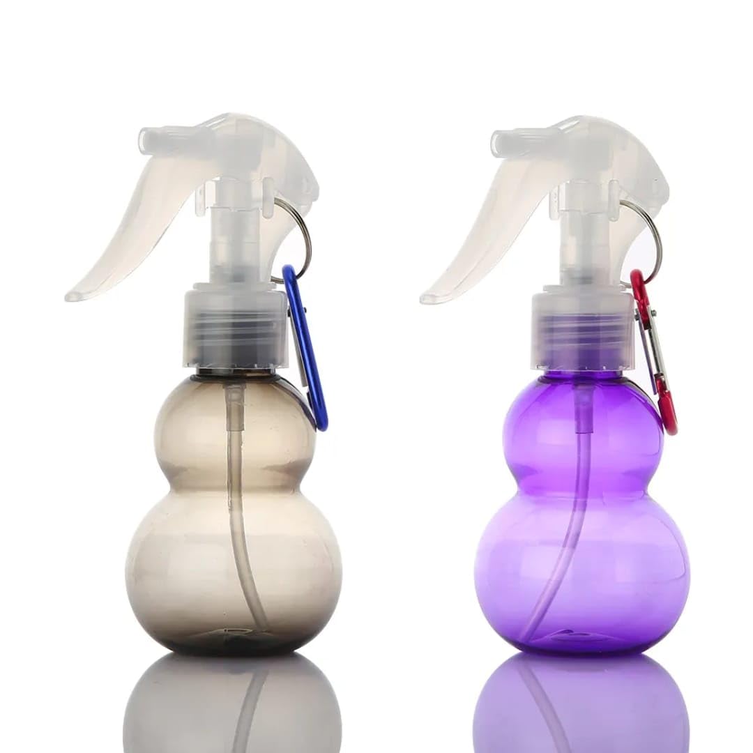 2pc 150ml Mini Travel Spray Bottle with Carabiner Clip, Portable Fine Mist Gourd Shape Trigger Sprayer, Refillable Small Plastic Leakproof Atomizer-image-6