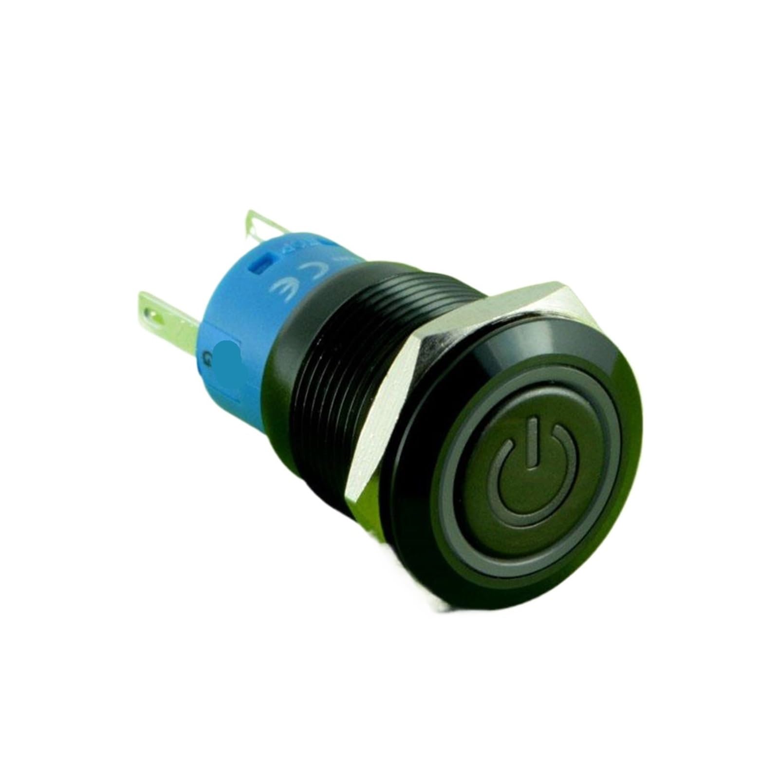 Pulsador 19mm 12V Latching 1NO1NC negro para interruptor de panel 2