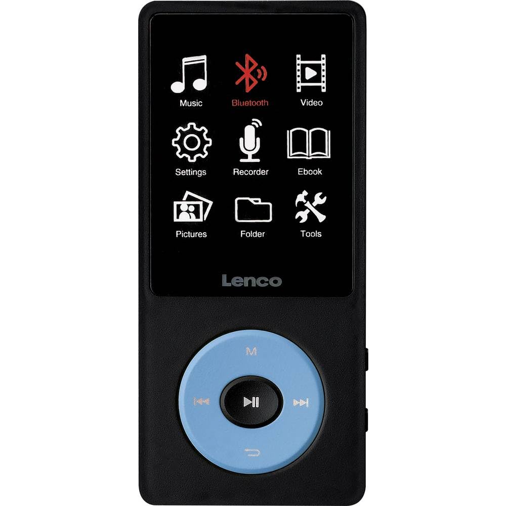 Lenco Xemio-860BU MP3/MP4-Player mit Bluetooth 5.3-8 GB Speicher - 2,4 Zoll TFT LCD Display - Blau, 18 Stunden Akkulaufzeit, Mikrofon