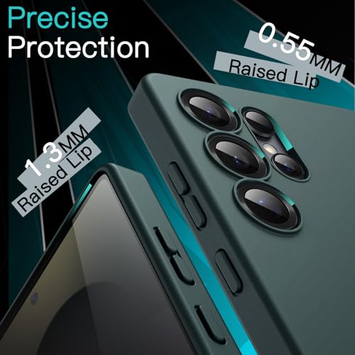 Image of JETech Slim Fit Cover TPU Case for Samsung Galaxy S25 Ultra 5G, Camera Lens Full Protection, Soft TPU Thin Protective Phone Cover with Matte Finish, Shockproof (Midnight Green)