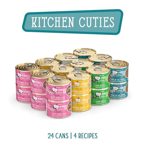 Image of Weruva Cats in The Kitchen, Kitchen Cuties Variety Pack, Wet Cat Food, 6oz Cans (Pack of 24)