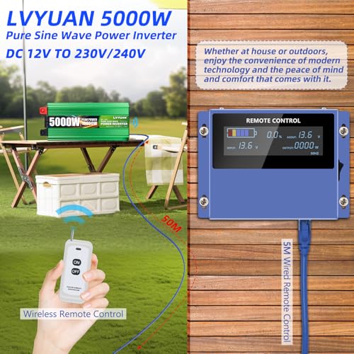 Convertisseur 12V 220V Pur Sinus 5000W LVYUAN avec double télécommande - 2