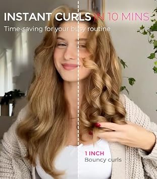 TYMO CURLPRO Automatic Curling Iron & Argan Hair Oil Spray, Effortless Curling Wand + Nourishing Shine, 2-Step Styling Kit for Soft, Bouncy, Frizz-Free Curls, Adds Gloss & Silky Finish