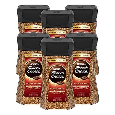 Nescafe Taster's Choice Instant Coffee, House Blend, 7 Ounce (Pack of 6)