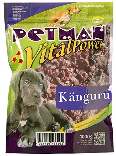petman Vital Power Känguru, 6 x 1000g-Beutel, Tiefkühlfutter, gesunde, natürliche Ernährung für Hunde, Hundefutter, Barf, B.A.R.F.