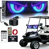 Suacopzar Golf Cart Devil Eyes Light, 23x5in Programmable Flexible LED Digital Display Smart APP Control Custom Text DIY Pattern, Golf Cart Lights Soft Screen LED Lights for Car Trucks Decor