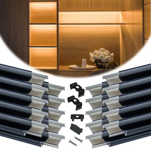 Muzata tira LED COB 5m 320LED/m 3000K con canal aluminio negro miniatura 2