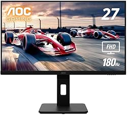 AOC 27G15 27" Gaming Monitor, Full HD 1920x1080, 180Hz 1ms, 1x HDMI 2.0, 1x Display Port, AMD FreeSync, HDR10,