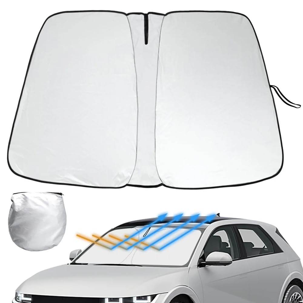 Parasol Coche Delantero para Seat Ibiza ST AB Bj. 2010-2016, Sol Sombra Protector Solar Cubierta de Parabrisas Plegable Sombrilla Resistir a Los Rayos UV