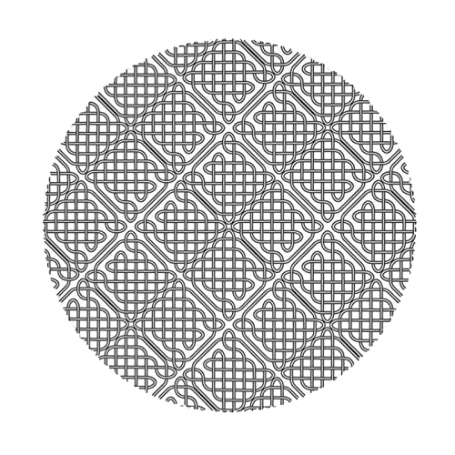 Celtic Pattern Round Table Cover, 60 Inch, Waterproof Fabric Decorative, Durable Reusable Table Clothes, Wipeable Spill Proof Wrinkle Resistant For Kitchen Dining Dinner Shower Parties, White Black #TOP2