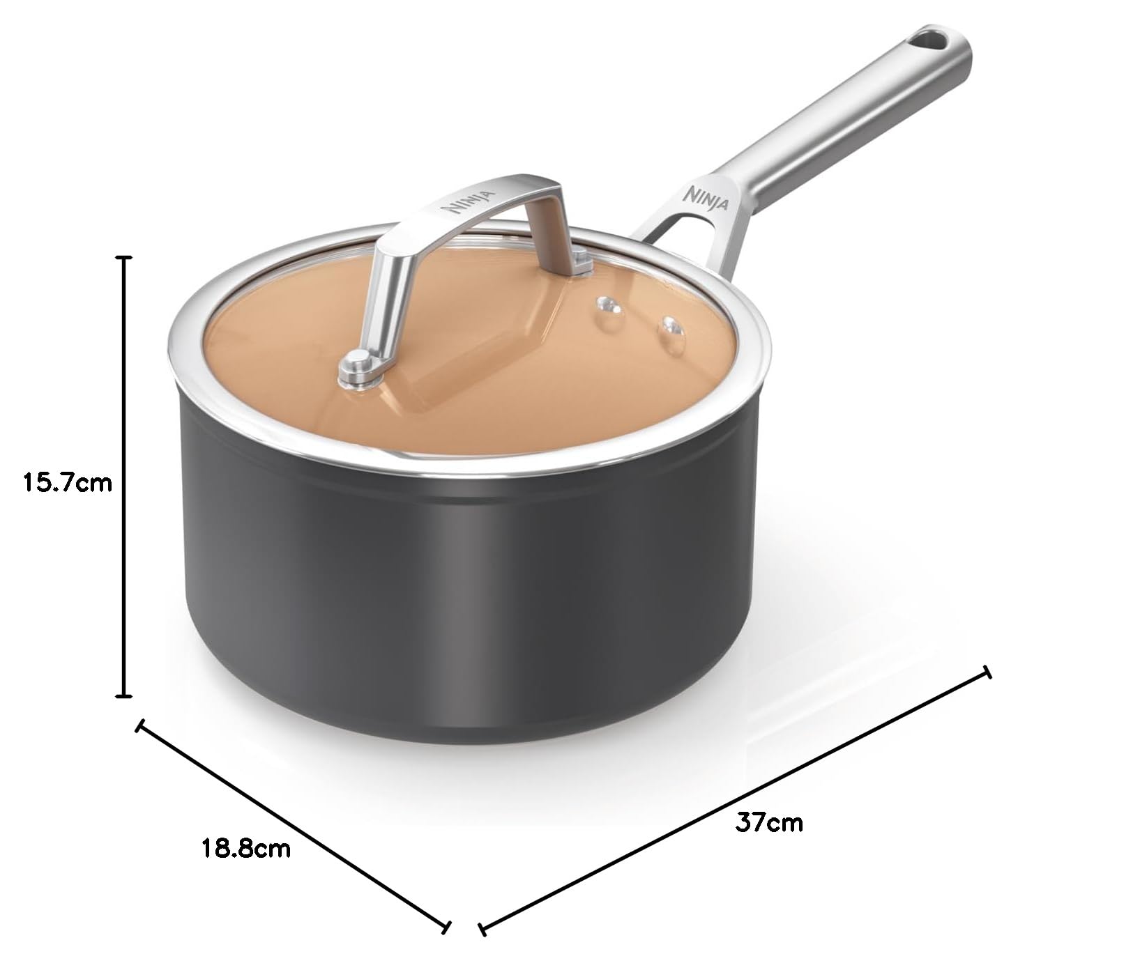 Sauteuse Céramique Ninja 26 Cm - Anti-adhésive Sans PFOA - Compatible Induction - Garantie 5 Ans