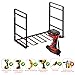 Power Tool Organizer, 4 Layers Heavy Duty Metal Tool Shelf, Drill Holder Wall Mount, Utility Storage Rack for Cordless Drill Charging Station Screwdriver, black