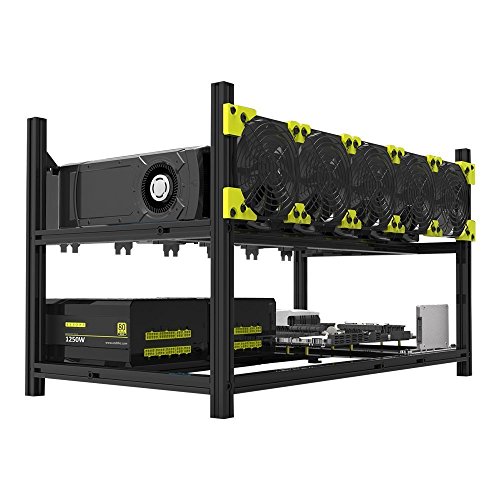 6 Gpu Mining Case Rig Aluminum Stackable Preassembled Open Air Frame For Ethereum(Eth)/Etc/Zcash/Monero/Btc Easy Mounting Edition(Just 10 Minutes) #TOP1