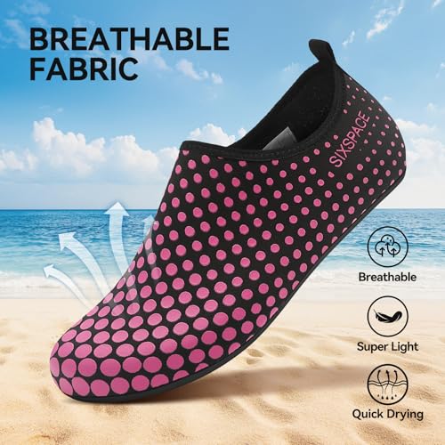 Image of Sixspace Water Shoes for Women Men Aqua Socks Swim Shower Beach Barefoot Pool Quick-Dry Non Slip Lake Surf