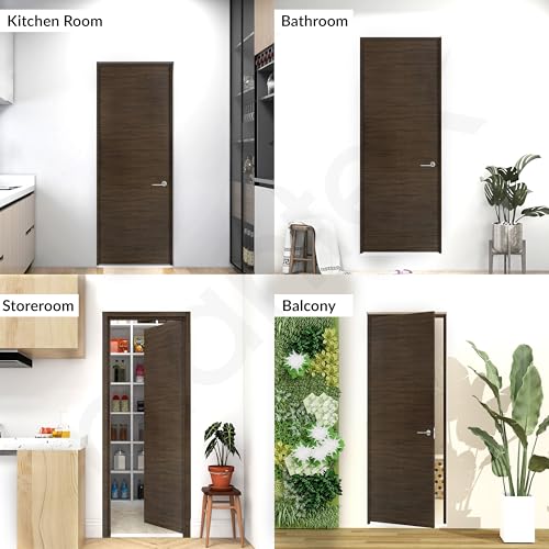 Image of Plantex WPC Doors for Bathroom (25 mm - Thickness) /Termiteproof Bathroom Door /2.25x6.5 Feet Wooden Finished Door for Home /Balcony /Office /Kitchen, Density-550 (27x78 inch,19.5 kg- Charcoal Oak)