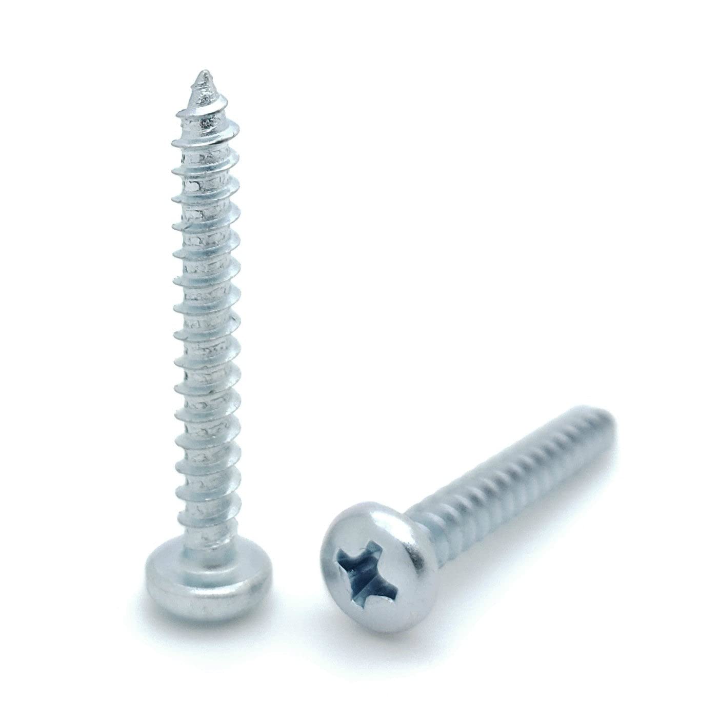 100 Qty #8 x 1-1/4 Zinc Phillips Pan Head Wood Screws (BCP380)