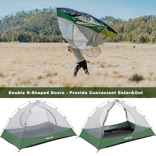 GEERTOP Ultralight Backpacking Tent 2 Person Waterproof Camping Tent 2 Man Double Wall Outdoor Easy Setup Tent for Family Camp, Hiking Hunting Mountaineering Travel