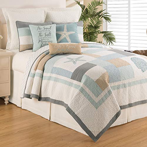C&F Home Driftwood Shores Full/Queen Bed 3 Piece Quilt Set Summer Beach Bedding Ocean Themed Coastal Reversible Machine Washable Lightweight Pieced And Embroidered Bedspread Coverlet Bedding Comforter - Image 2
