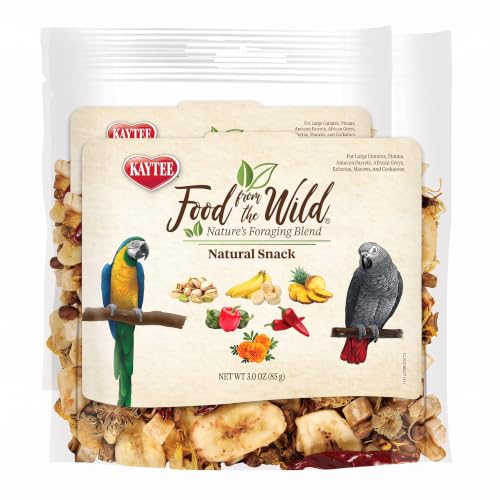 Kaytee Food from The Wild Natural Pet Bird Snack Food Treats for Conures, Pionus, Amazon Parrots, African Greys, Eclectus, Macaws, and Cockatoos, 3 oz. (Pack of 2)