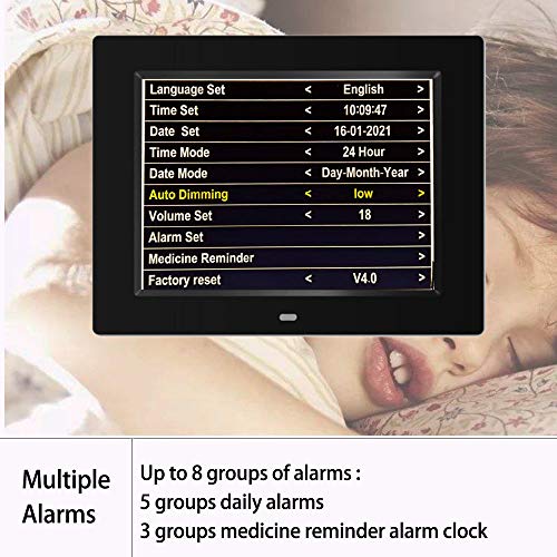 Ainftime Clock With Day And Date For Elderly-3 Colors Display Digital Calendar Alarm Day Clock Dementia Alzheimers Clock With Extra Large Display (8In Black) #TOP4