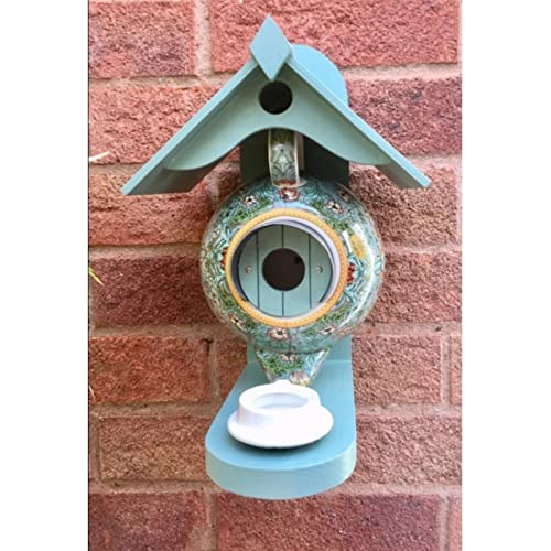 William Morris Teap Birdhouse Feeder, Bird House en Feeder hangend for tuinwerf buiten decoratie, cadeau for kolibries, kardinaal, bluebird en wilde vogels (Size : Red) - Image 4