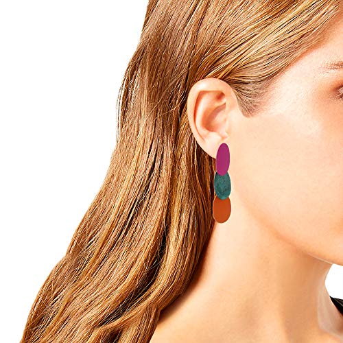 ROBERT LEE MORRIS Soho Patina Disc Layered Earrings, Multi Patina