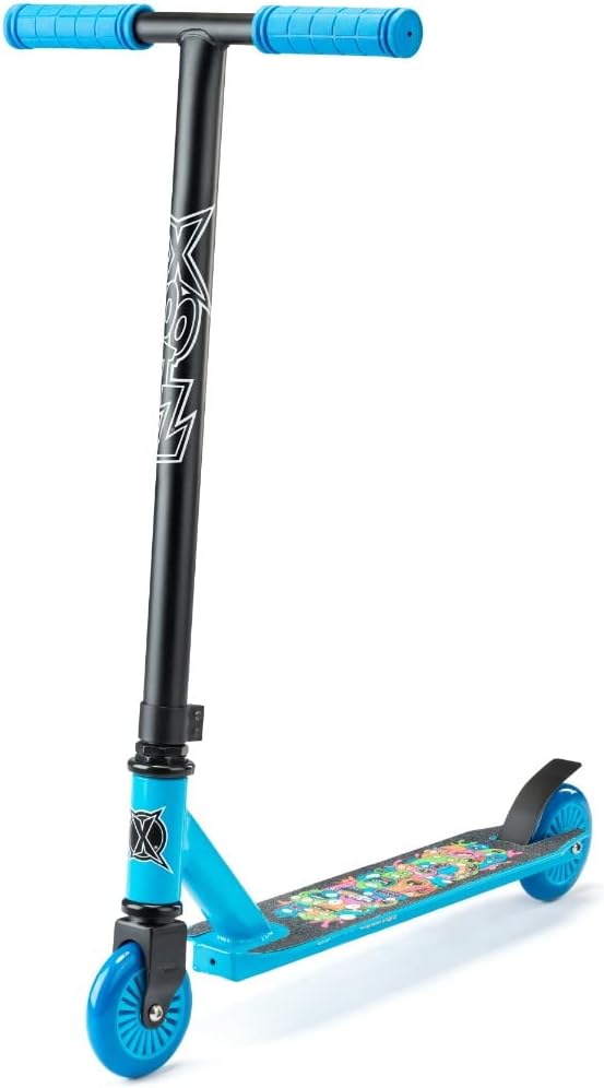 Xootz Kids Scooter, Boys and Girls Kick Scooter, Entry Level, Children’s Beginner T-Bar Stunt Scooter, Stylish Grip Tape Deck, Ages 5 +, Multiple Colours, One Size