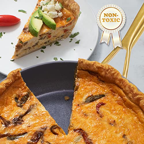 Ceramic Pots And Pans Set - Voniki Nonstick Cookware Sets Non Toxic Cookware Set, Induction Cookware With Dutch Oven, Frying Pan, Saucepan, Sauté Pan, White Gold Pots And Pans For Cooking Set Gift #TOP3