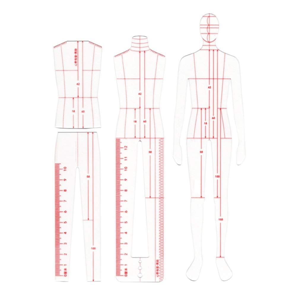 Righello Modello Trasparente di Moda Curva Francese Dinamica Umana Righello da Cucito Righello Patchwork Fatto a Mano Fai da Te Mestiere di Misurazione Dell' abbigliamento Strumenti per Cucire Righel