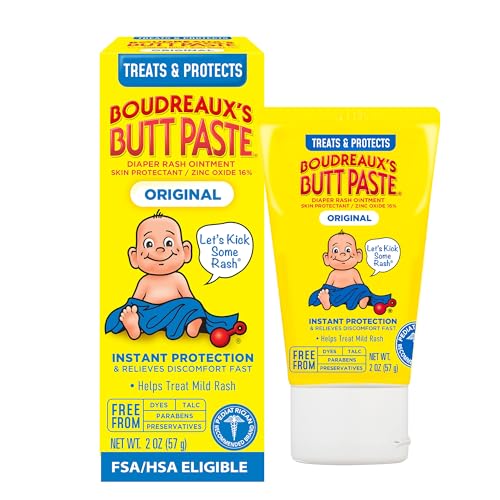 Boudreaux's Butt Paste Original Diaper Rash Cream, Ointment for Baby, 2 oz Tube