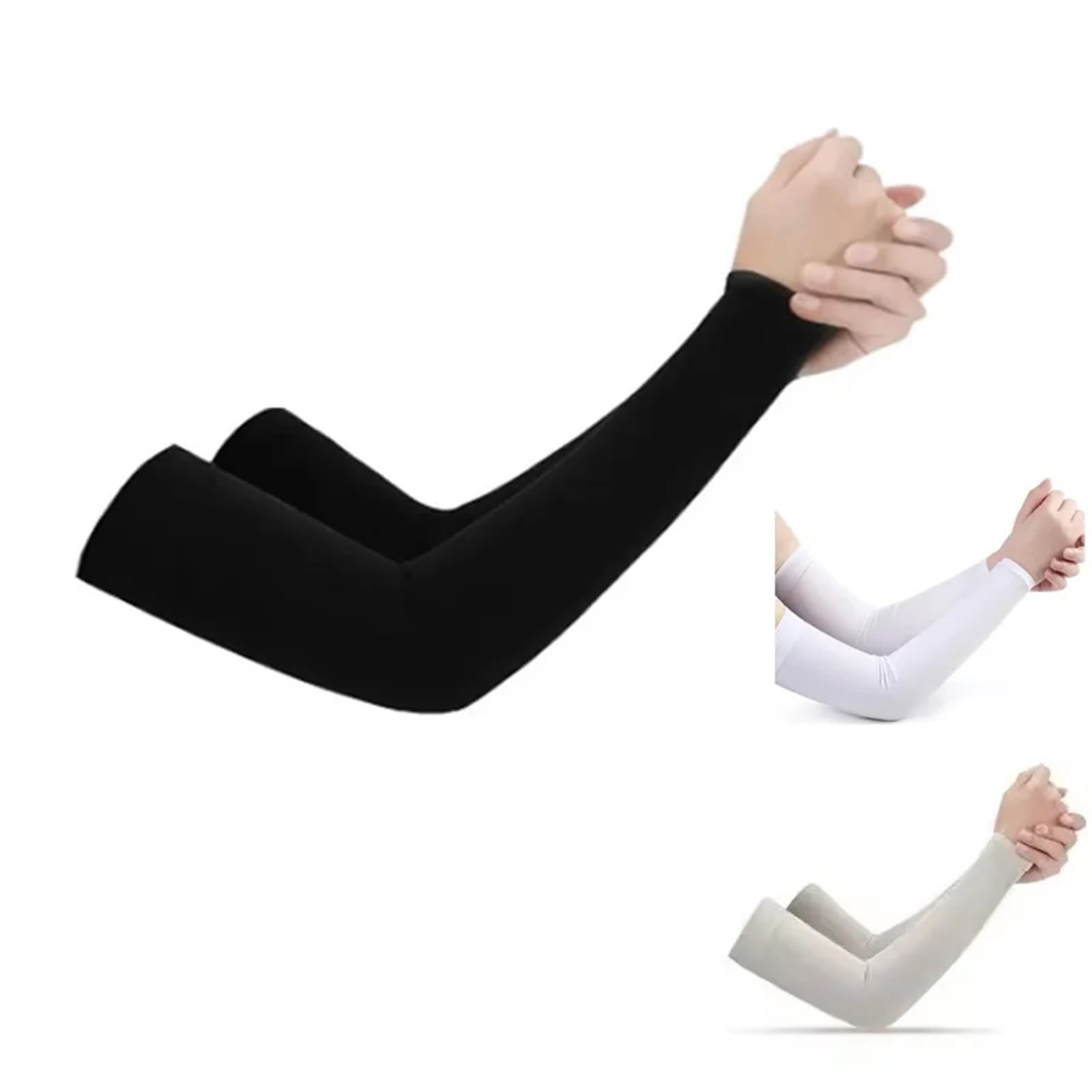Unisex Sonnenschutz Ärmel Multicolor 3er Pack for Laufen Angeln Radfahren Sport(Grey)