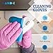 Hand-E Touch Pink Nitrile Gloves 3-Mil Powder-Free Latex-Free Food Safe - Textured Grip for Nail Tech, Esthetician, Cooking, Cleaning Rubber Disposable Gloves 100-Ct Box